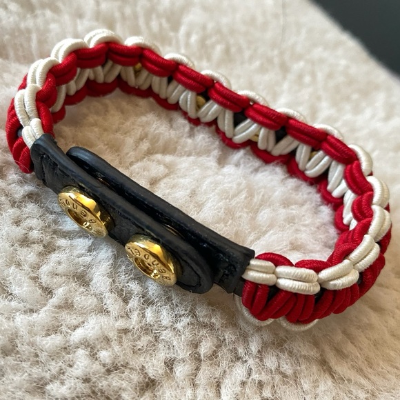 Henri Bendel Woven Red & Black Adjustable Bracelet NWOT - Picture 3 of 6
